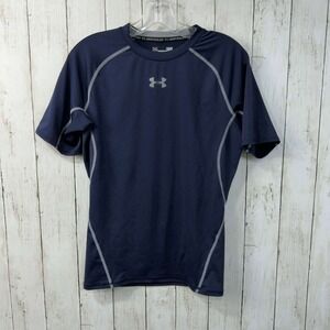 Under Armour HeatGear Boy's Navy-Blue Compression Short Sleeve T-Shirt Size L